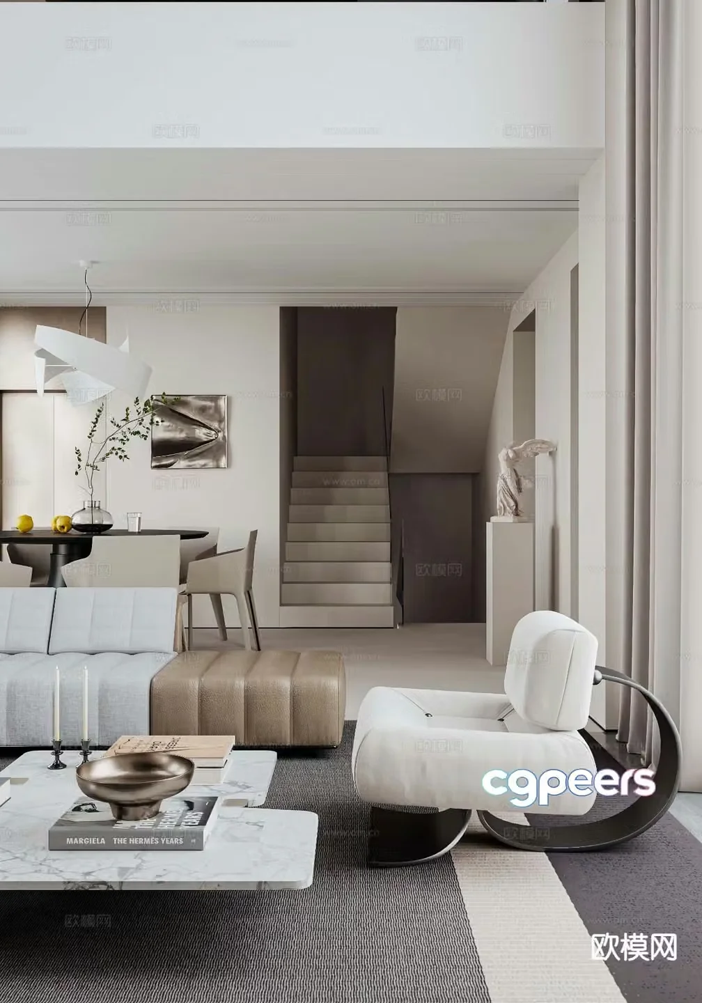 Modern sectional sofa 3d model