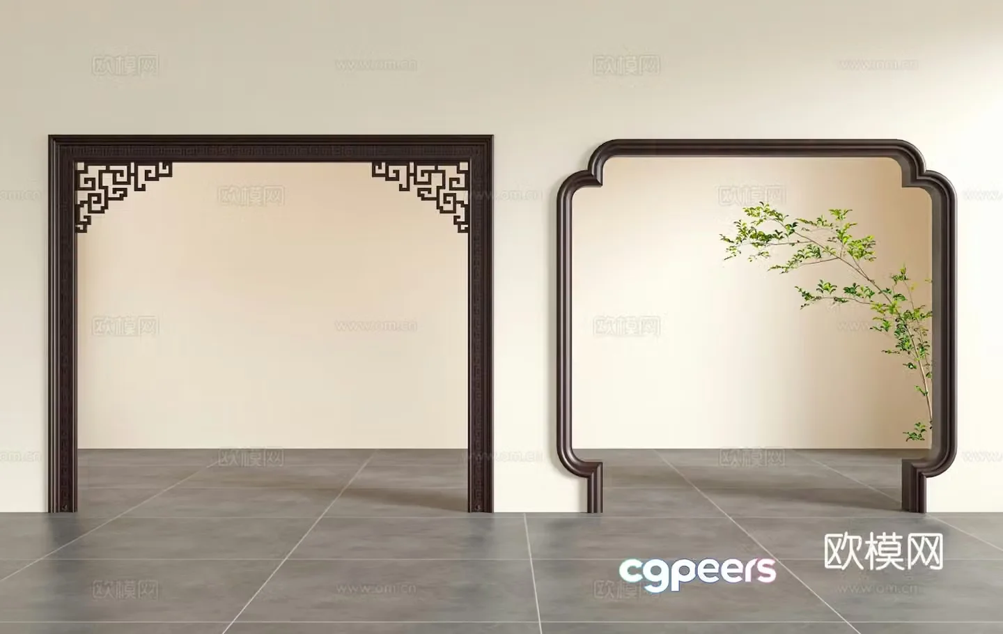 New Chinese style doorway pass 3D model