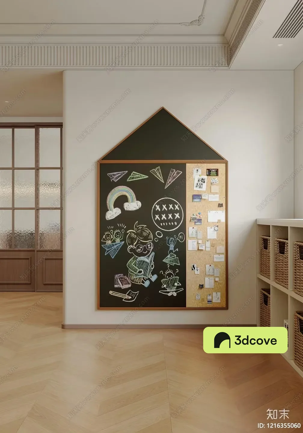 A Blackboard With Colorful Drawings