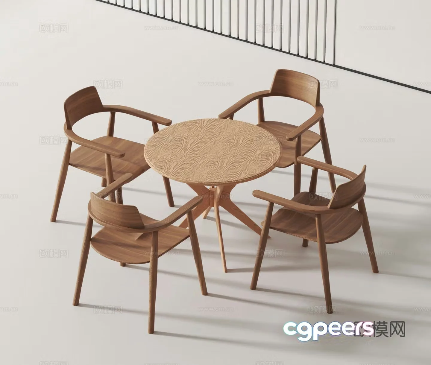 Modern casual table and chair 3d model