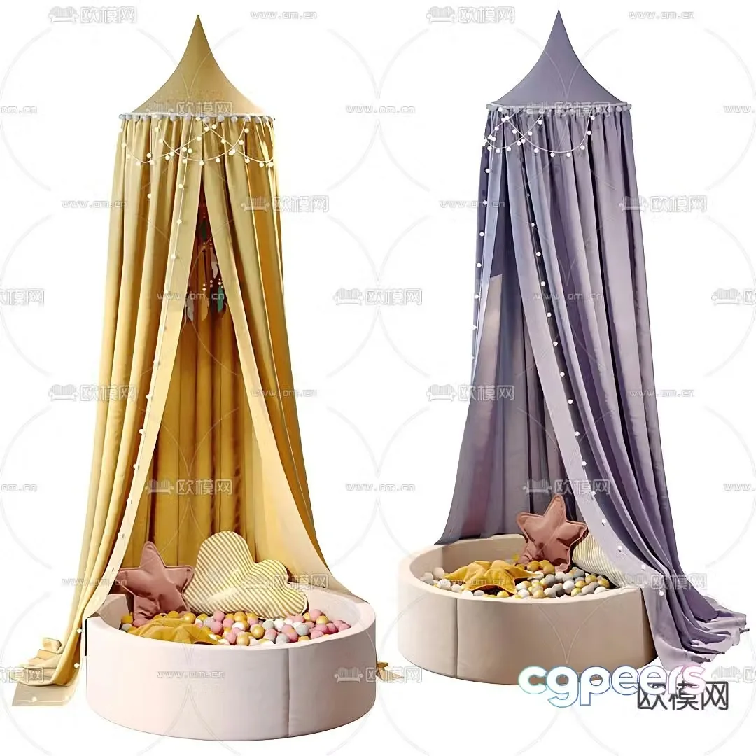 Modern children’s tent toy ocean ball 3d model