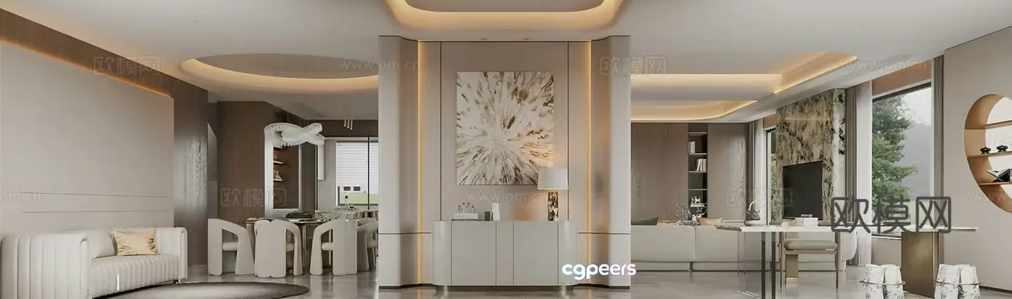 Italian style entrance minimalist entrance 3D model