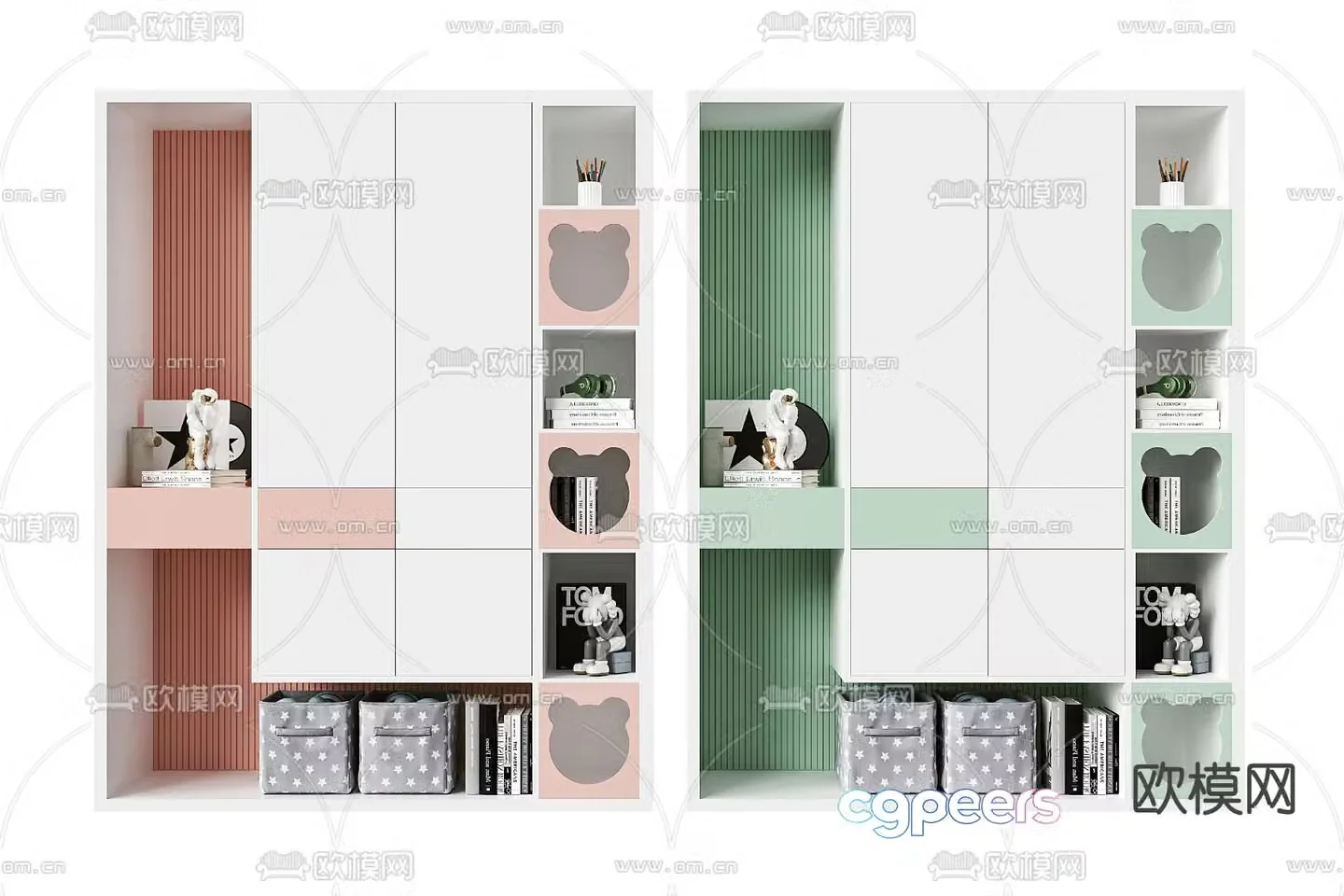 Children’s wardrobe storage cabinet 3d model