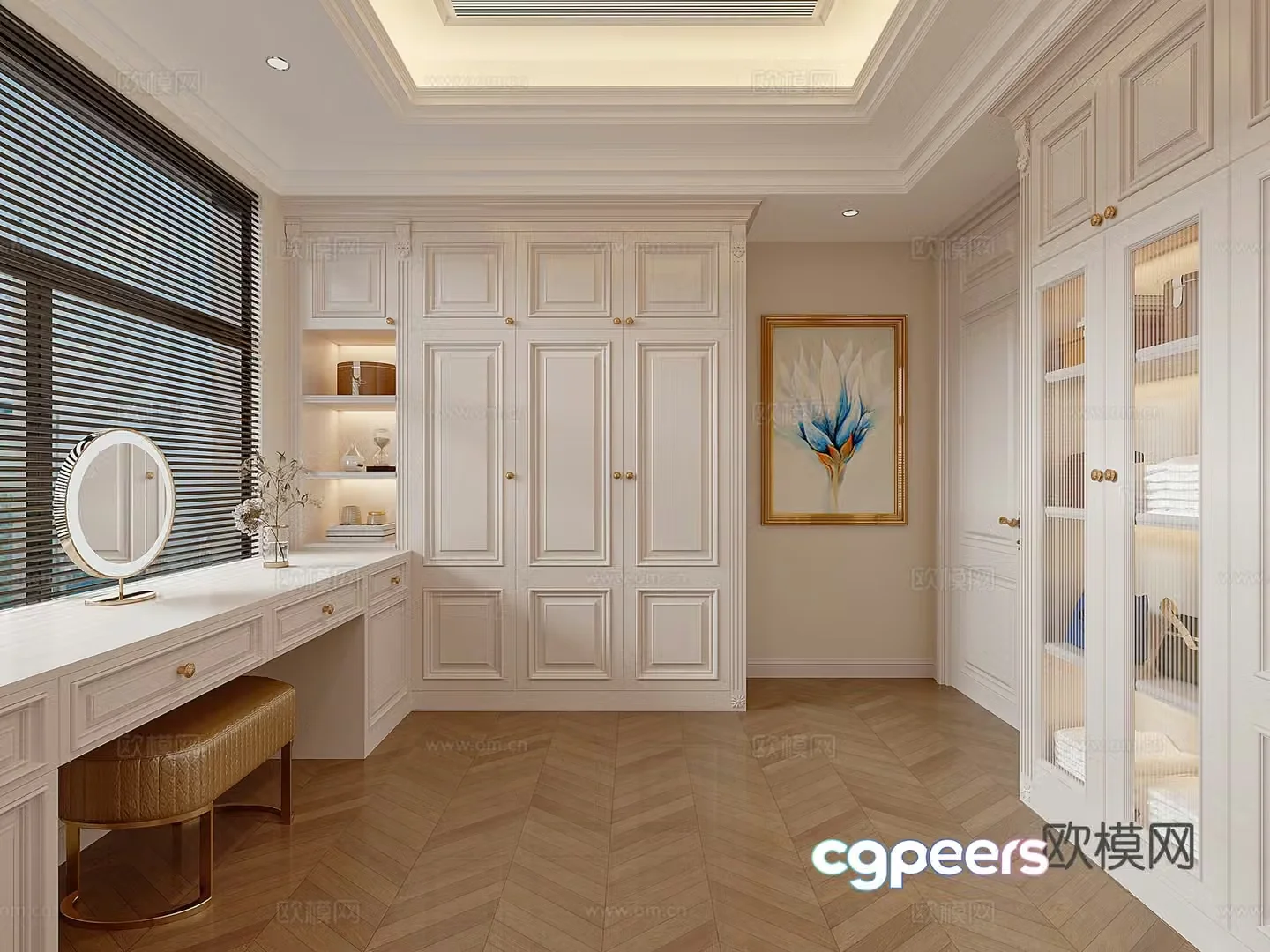 American European style cloakroom American European style wardrobe 3D model