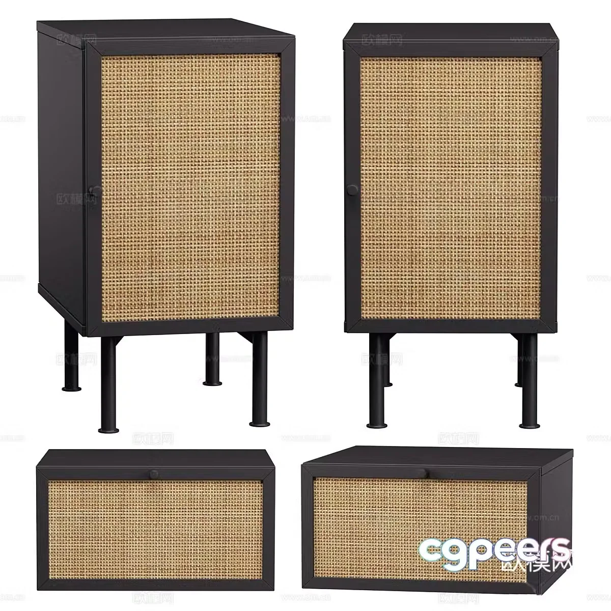 New Chinese style Wasabi BRONTE nightstand 3D model