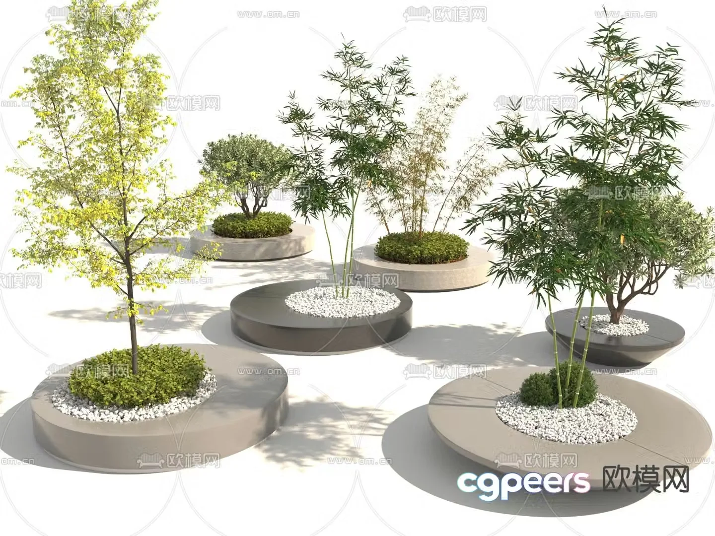 Tree Pond Plant Landscape Tree 3D Model
