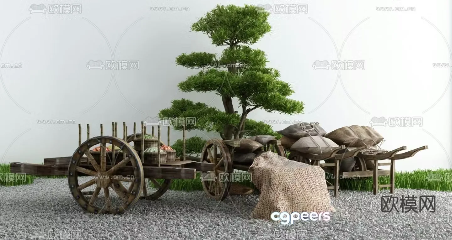 Courtyard landscape sketch 3D model