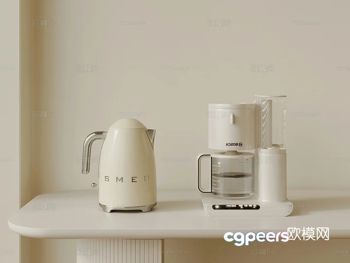 Modern hot water kettle coffee machine 3d model