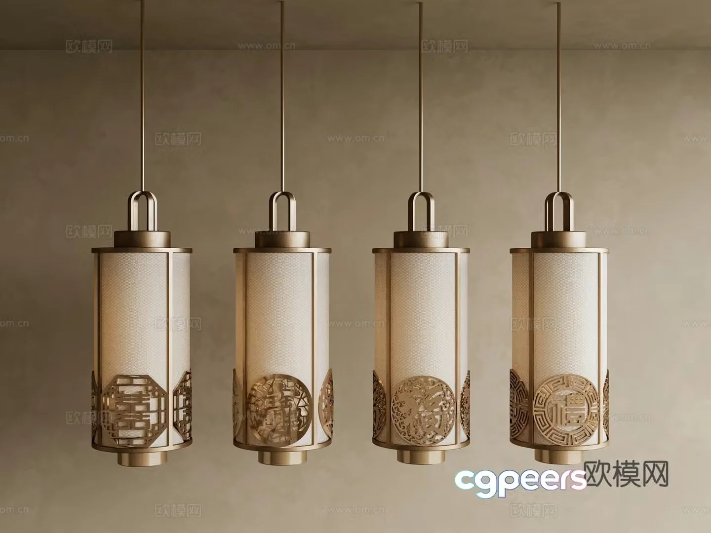 Middle-aged chandeliers New Chinese chandeliers Chinese retro chandeliers Decorative metal chandeliers Chinese metal chandeliers 3D model