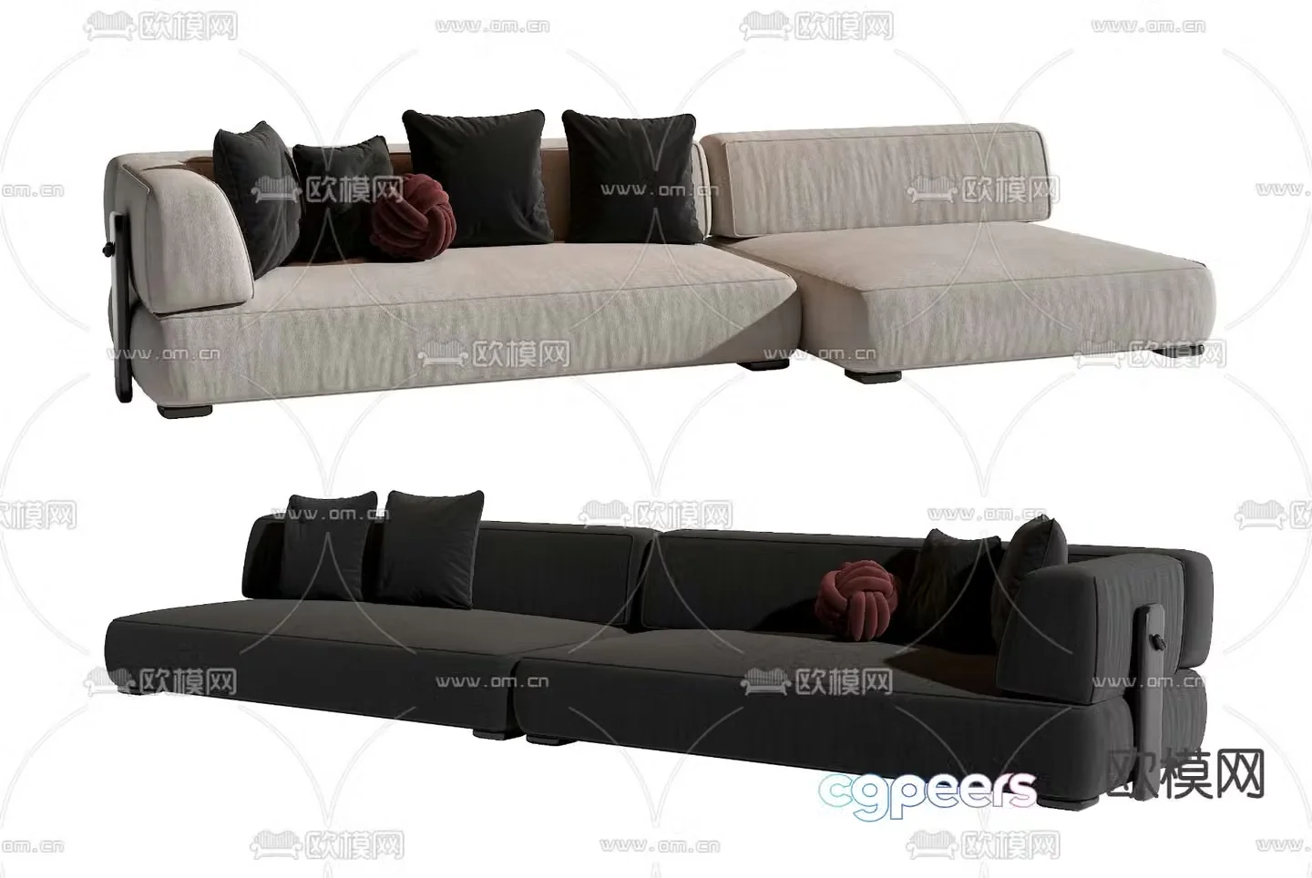 Minotti corner upholstered sofa 3d model