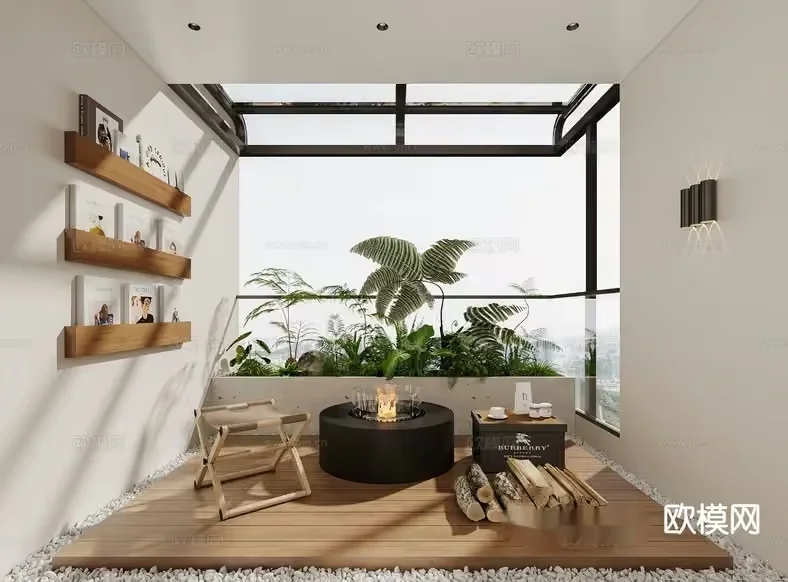 Modern Outdoor Space 3D Model – 5924 – CORONA Render