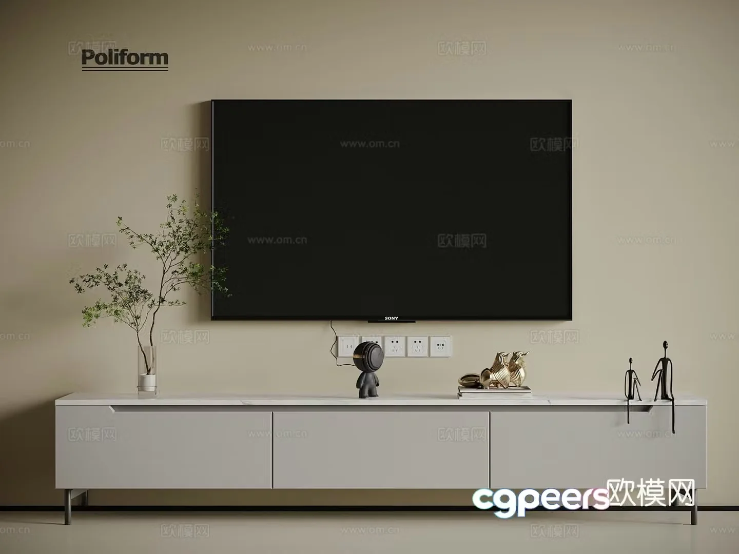 Modern TV cabinet 3d model