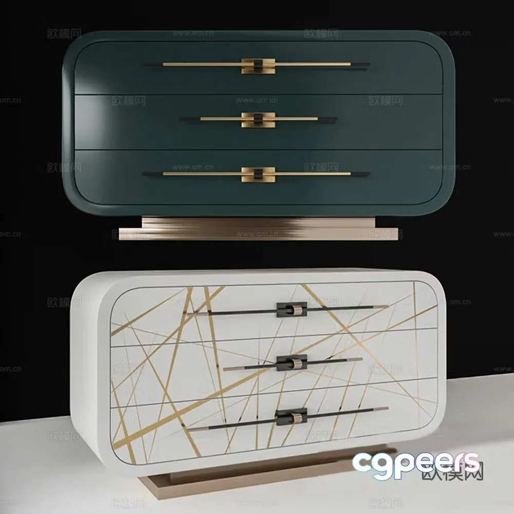 Cabinet low cabinet bedside table 3d model