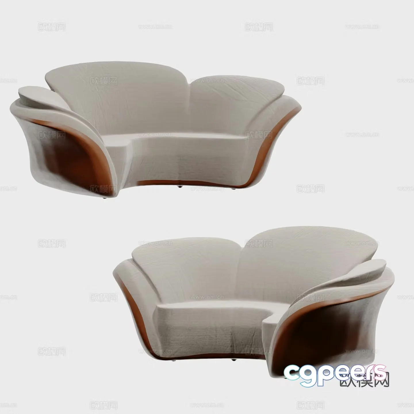 Special shaped sofa petal sofa 3d model