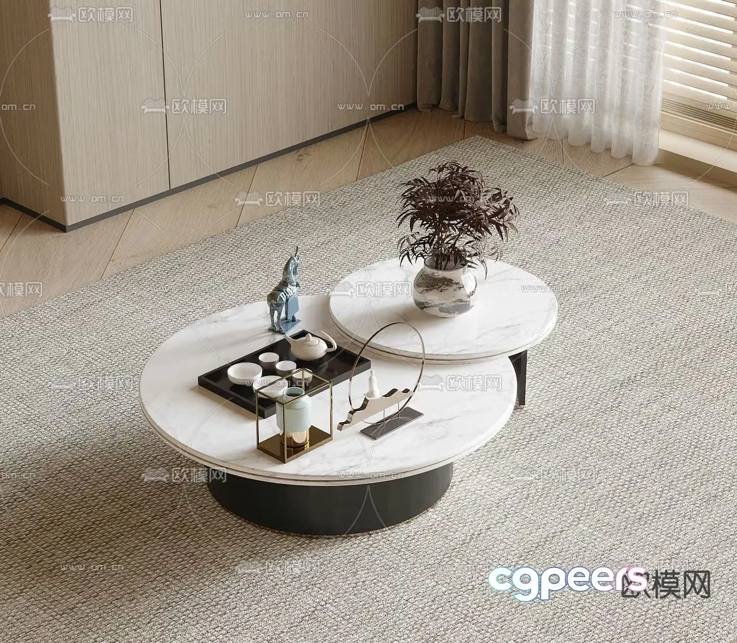 New Chinese style coffee table 3D model of mother-in-law coffee table