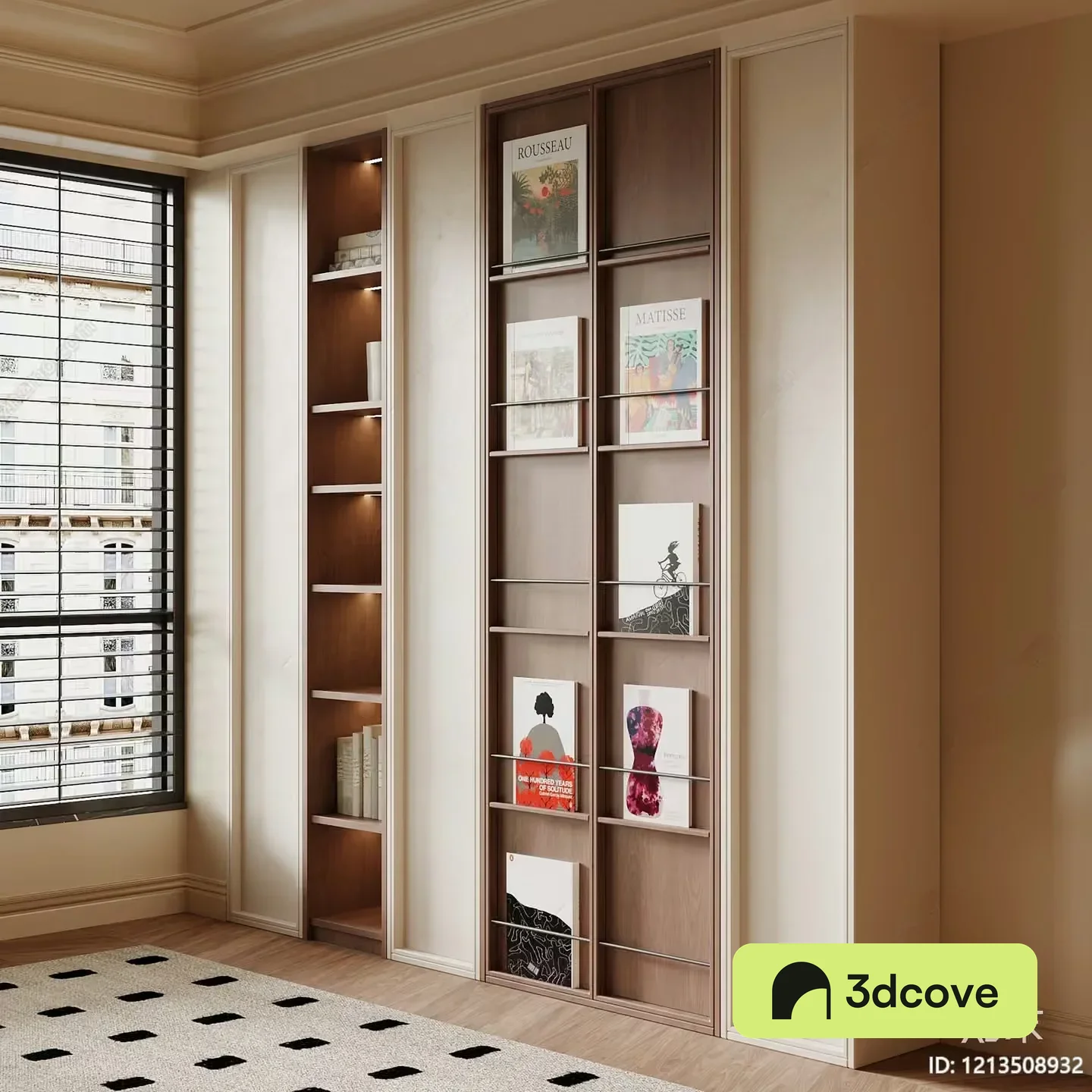 Modern Bookshelf With Art