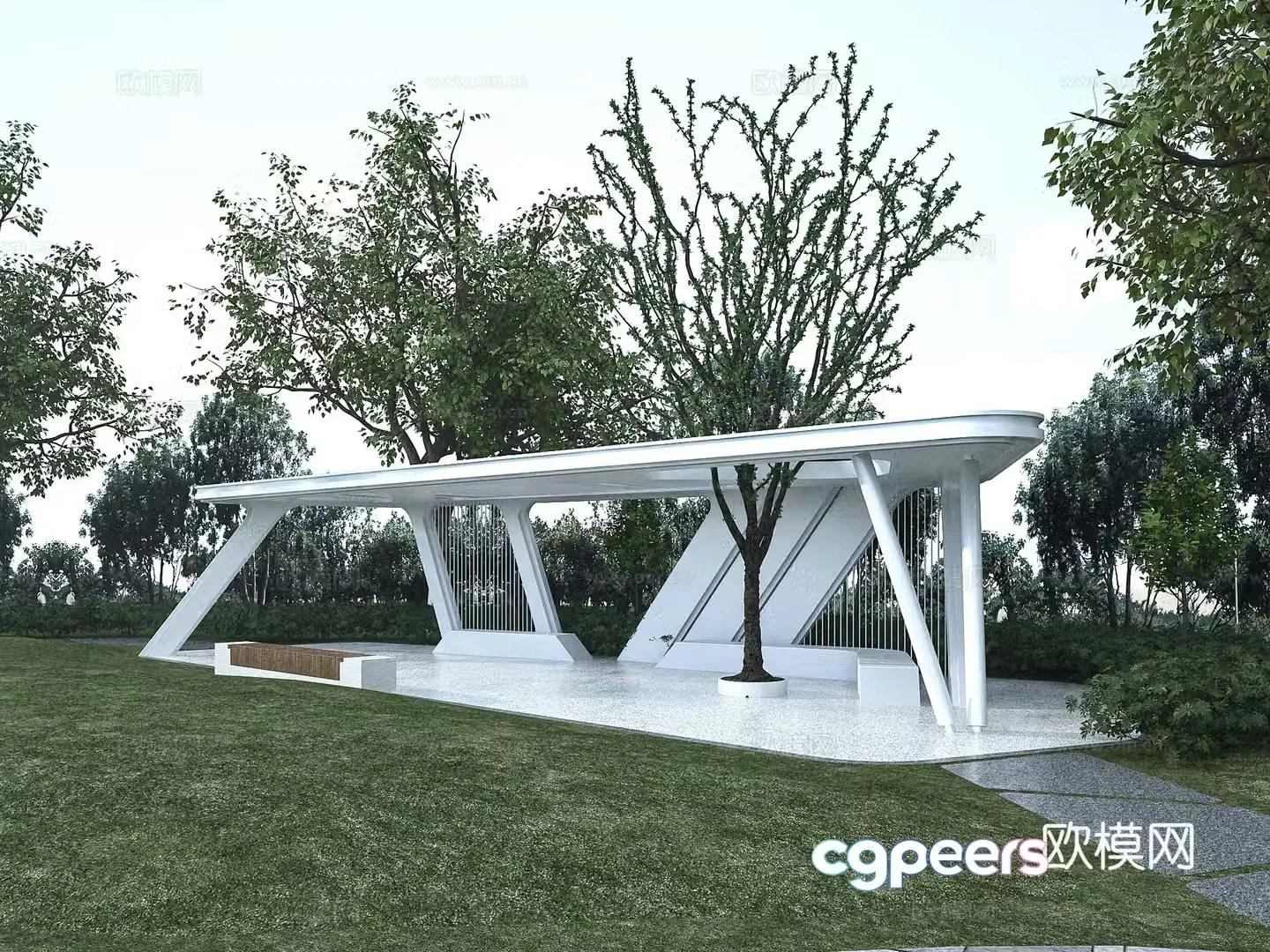 Modern gallery frame 3d model