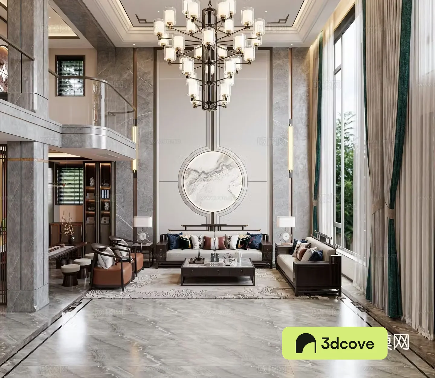 New Chinese style villa living room