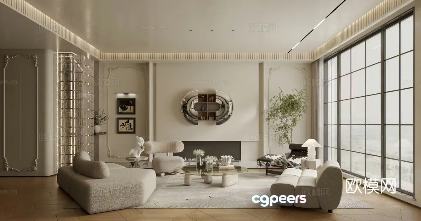 French living room 3d model