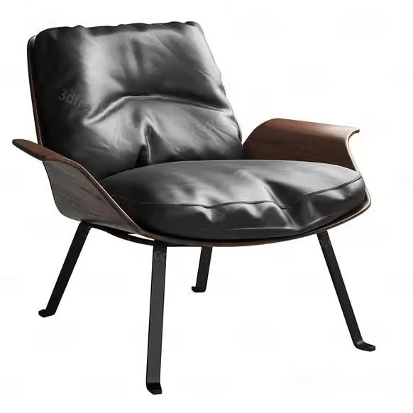Wooden And Leather Chair 3D Model – 20582 – VRAY Render