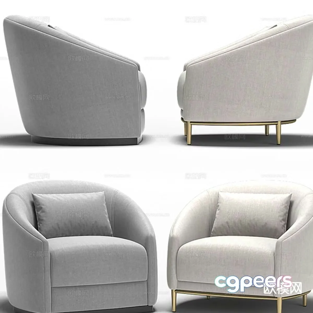 Modern single sofa 3d model