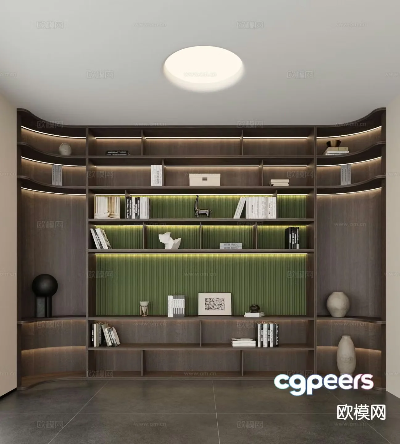 Modern bookcase 3d model