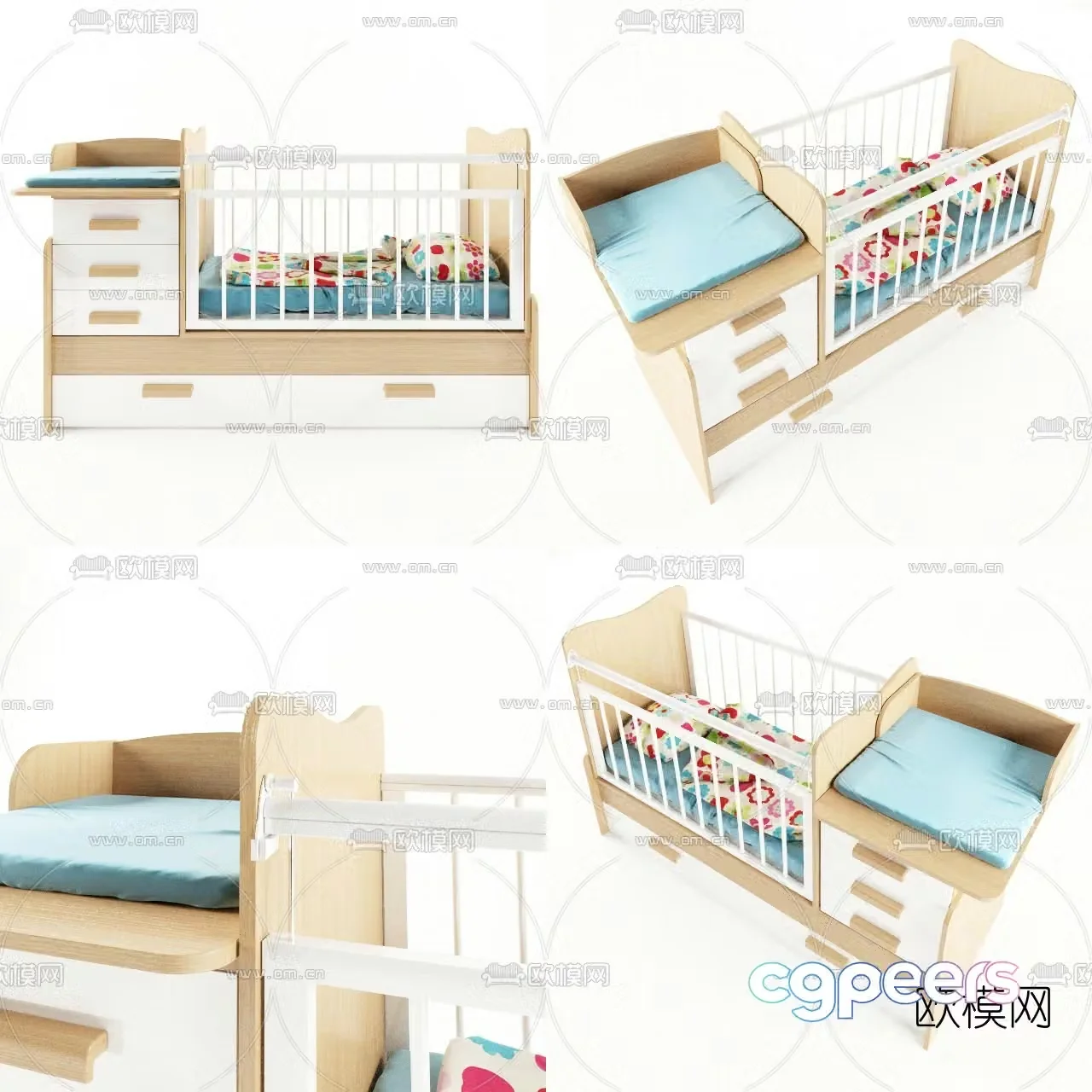 Modern crib 3d model