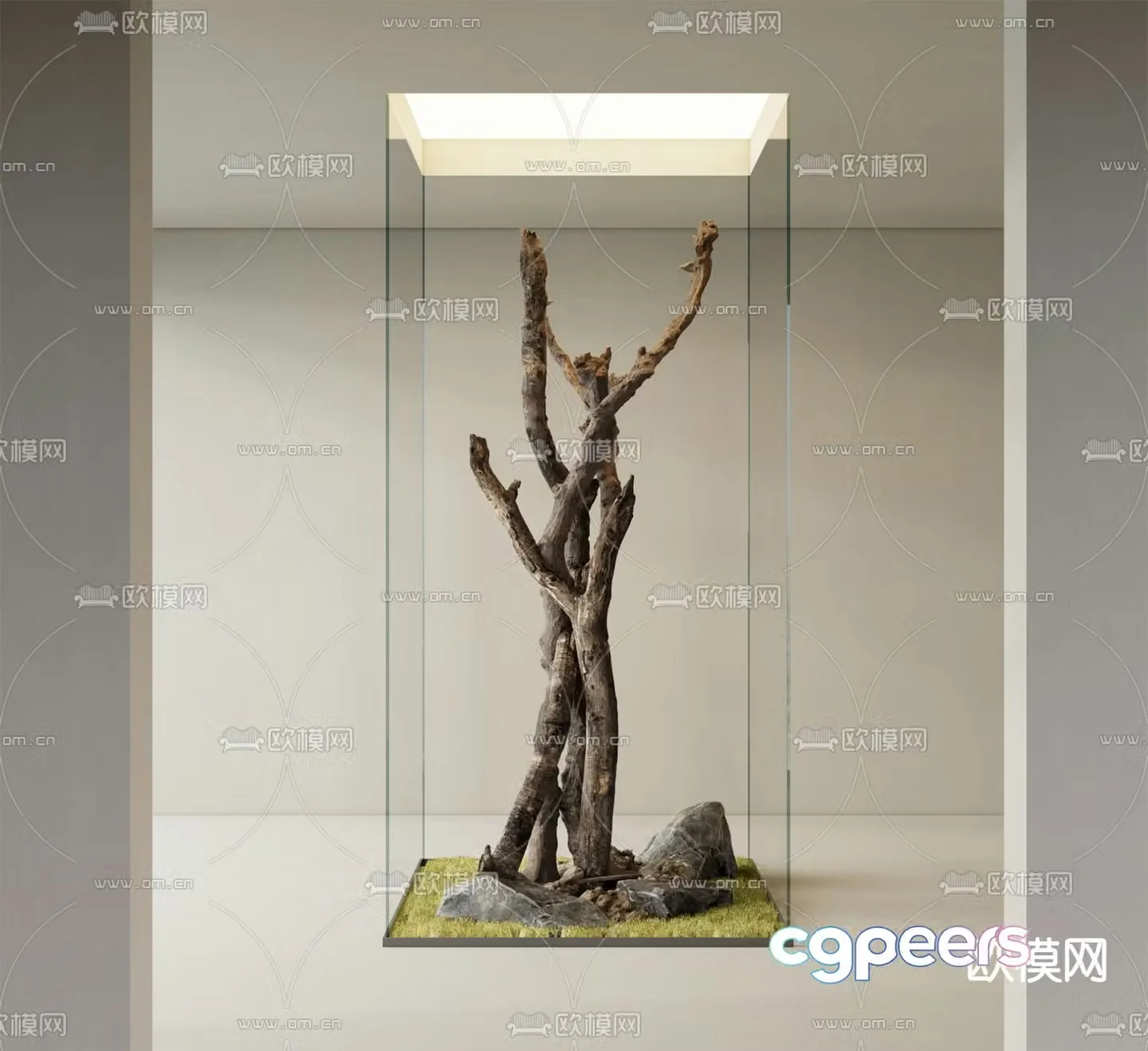 Courtyard sketch dead wood landscape 3D model