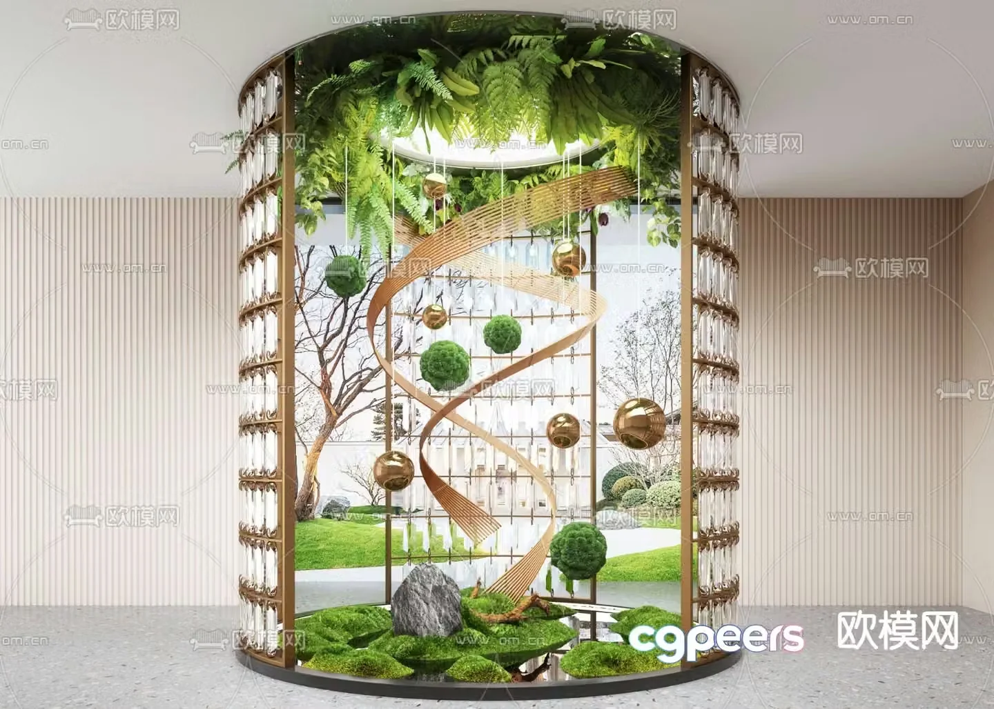 Indoor landscape landscaping sketch 3d model