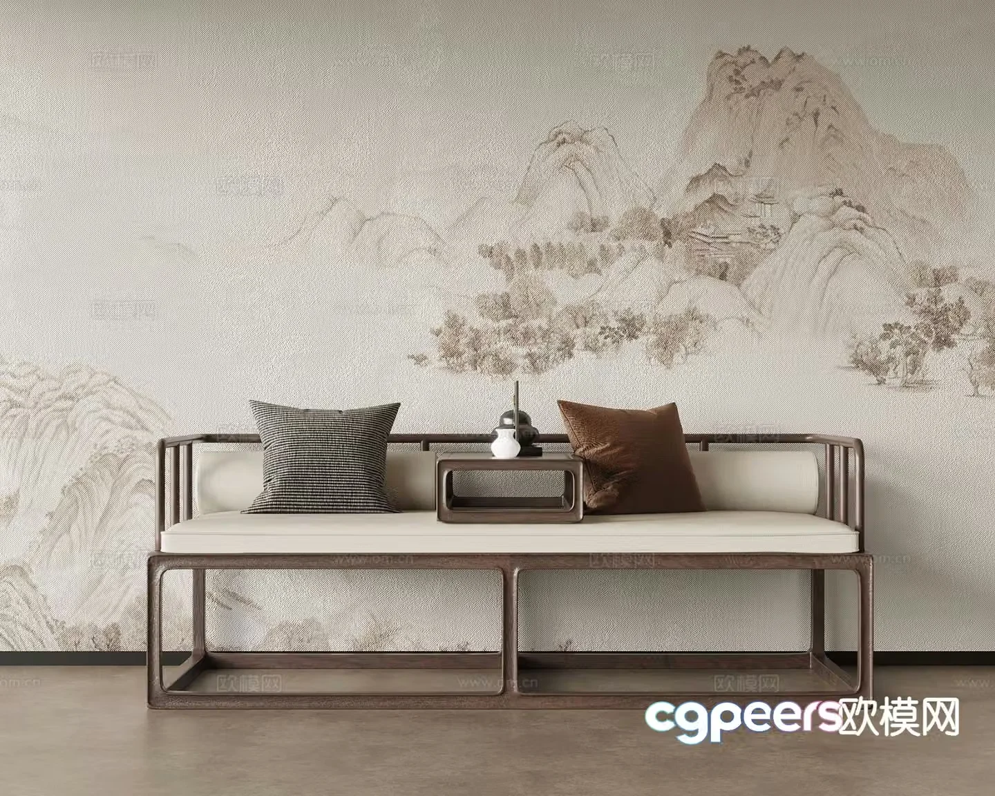 New Chinese style Arhat bed 3D model