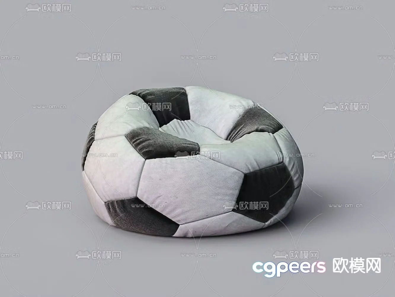 Beanbag football sofa 3d model