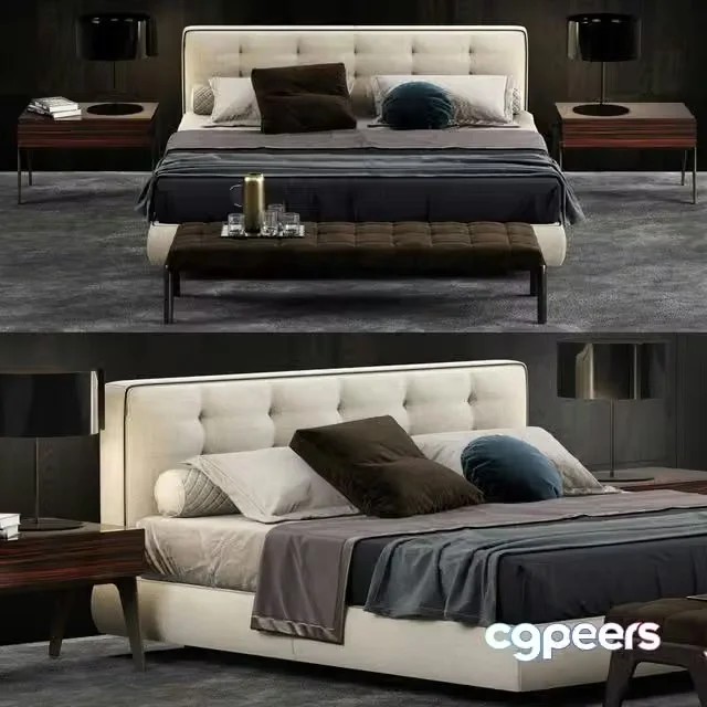 3ds Max Free – Minotti Bedford Cover Bed
