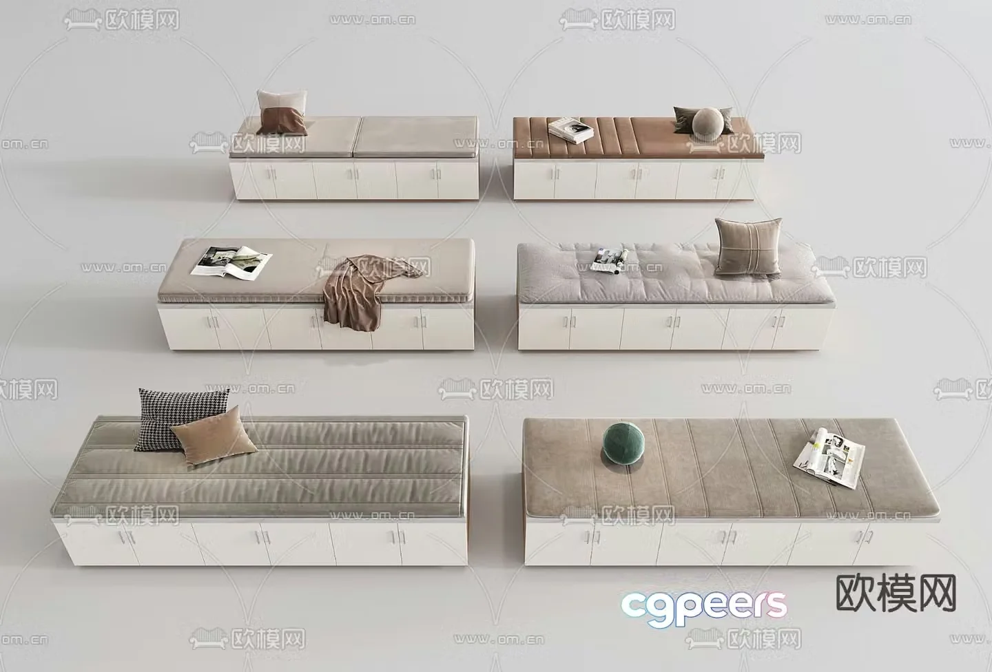 Seat cushion bay window cushion sofa cushion 3D model