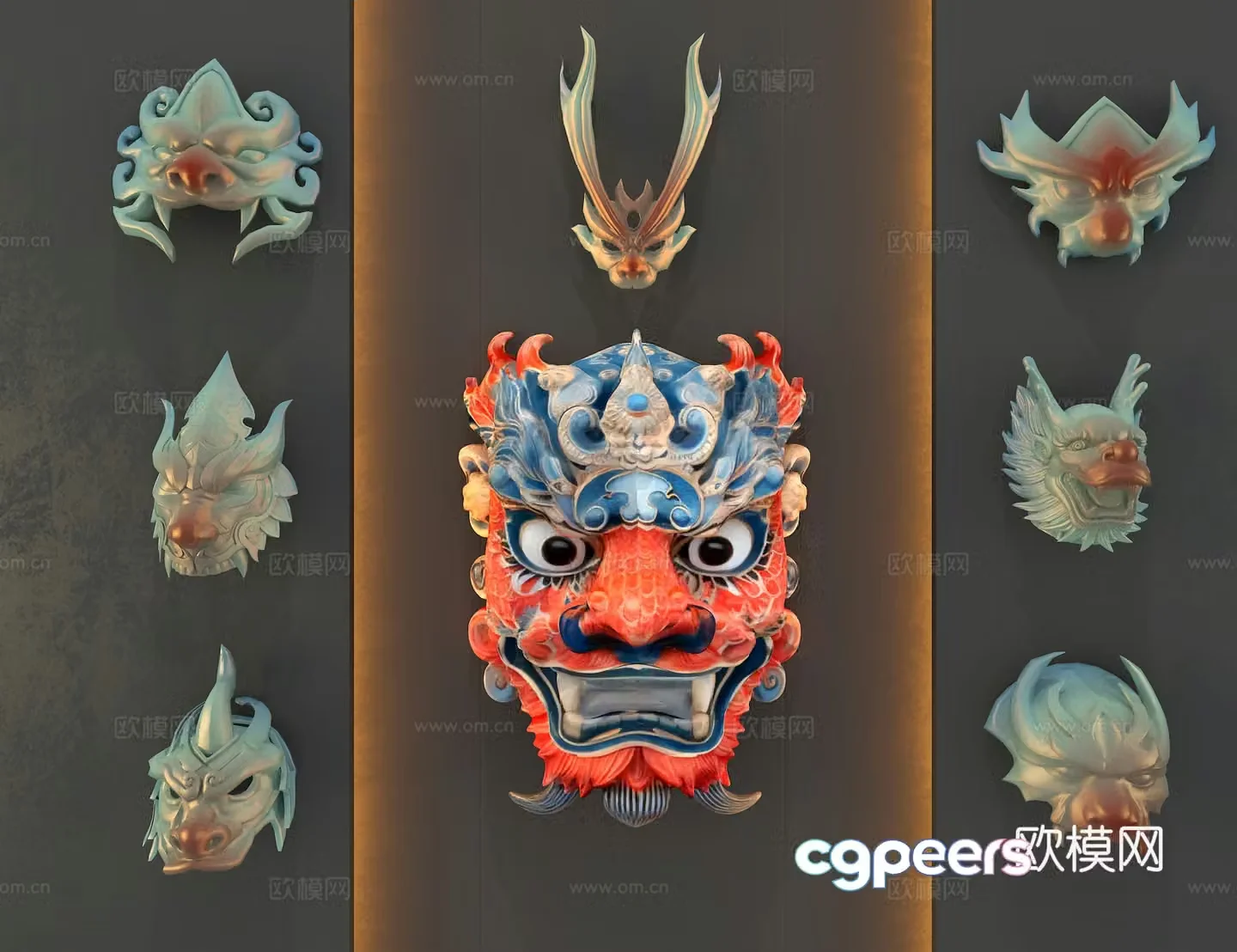 Mask wall decoration 3d model