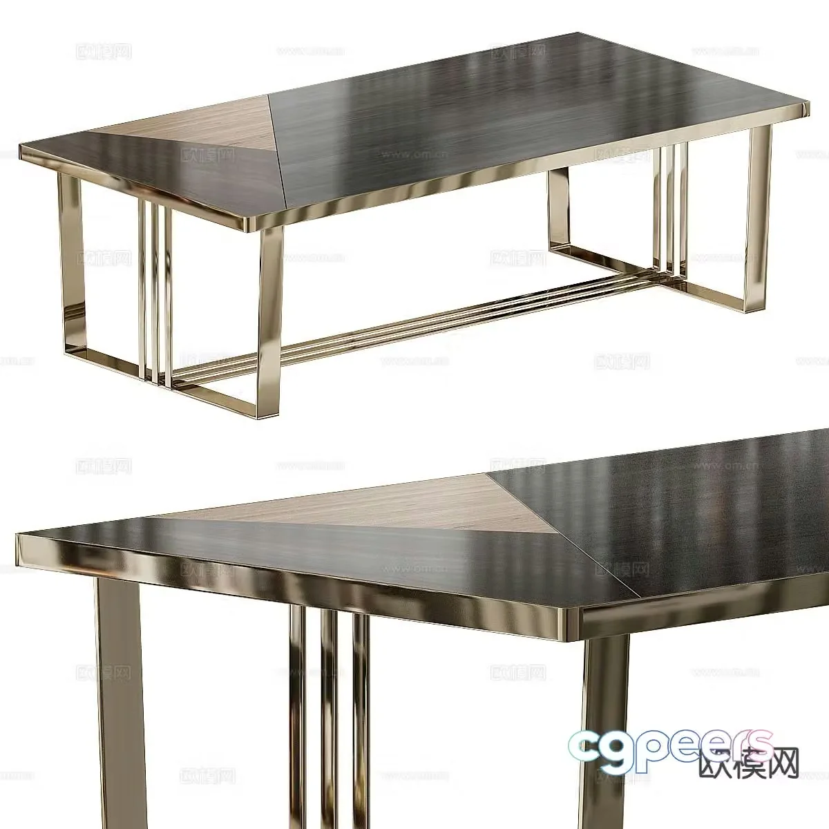 Light luxury dining table 3D model