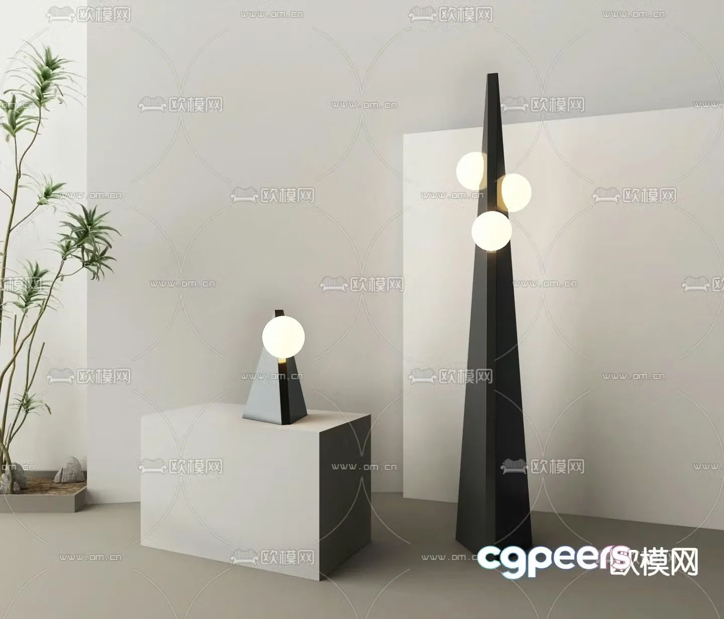 Cone floor lamp Art floor lamp 3d model