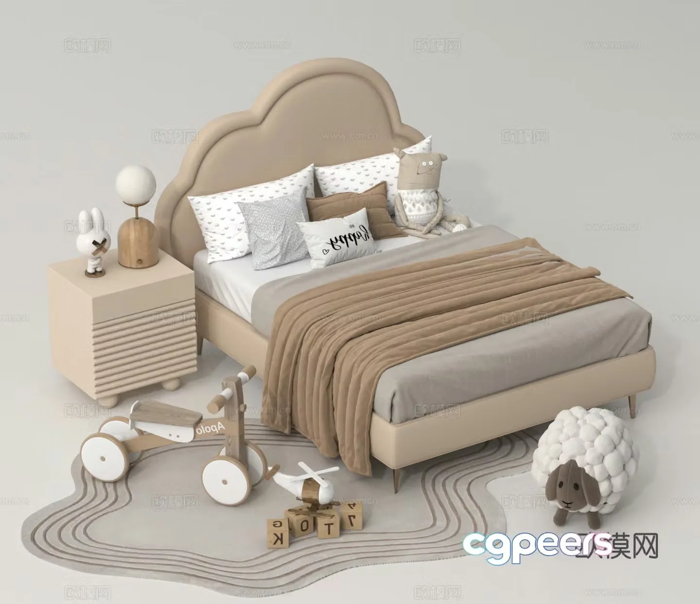 Children’s bed Double children’s bed 3d model
