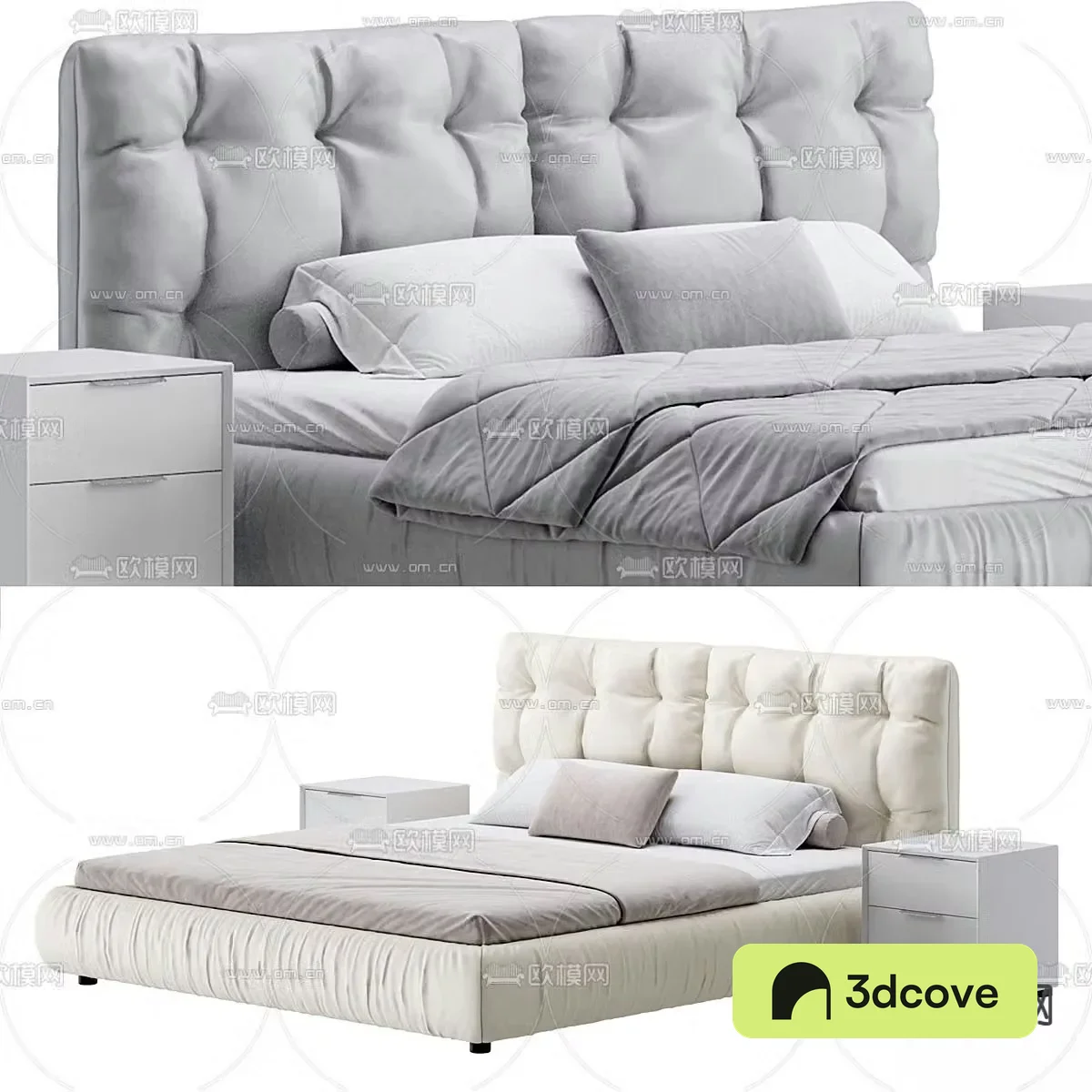 Modern fabric double bed
