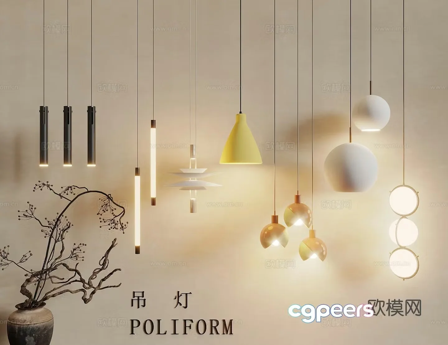Modern Cream Style Chandelier Decorative Chandelier Art Chandelier Multi-head Chandelier Metal Chandelier 3D Model