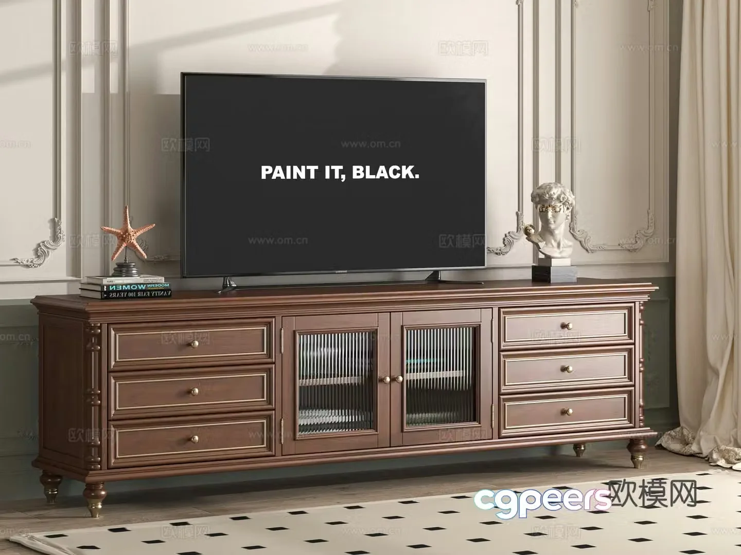 Middle-aged TV cabinet 3D model