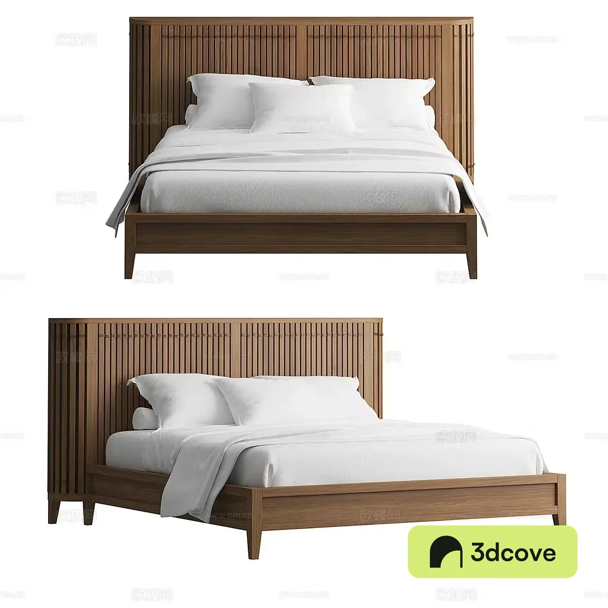 Nordic simple double bed simple bed
