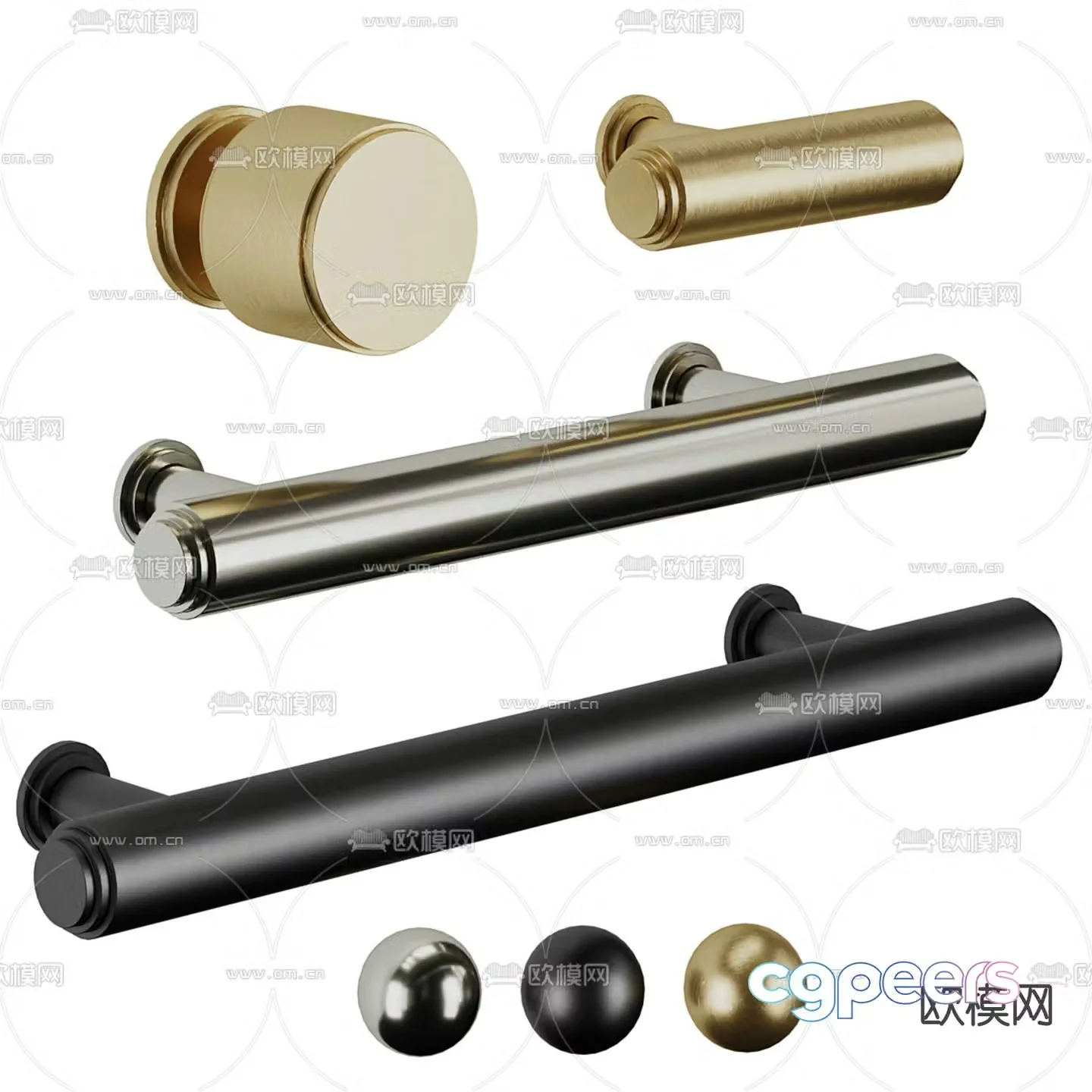 Door handle Hardware 3D model
