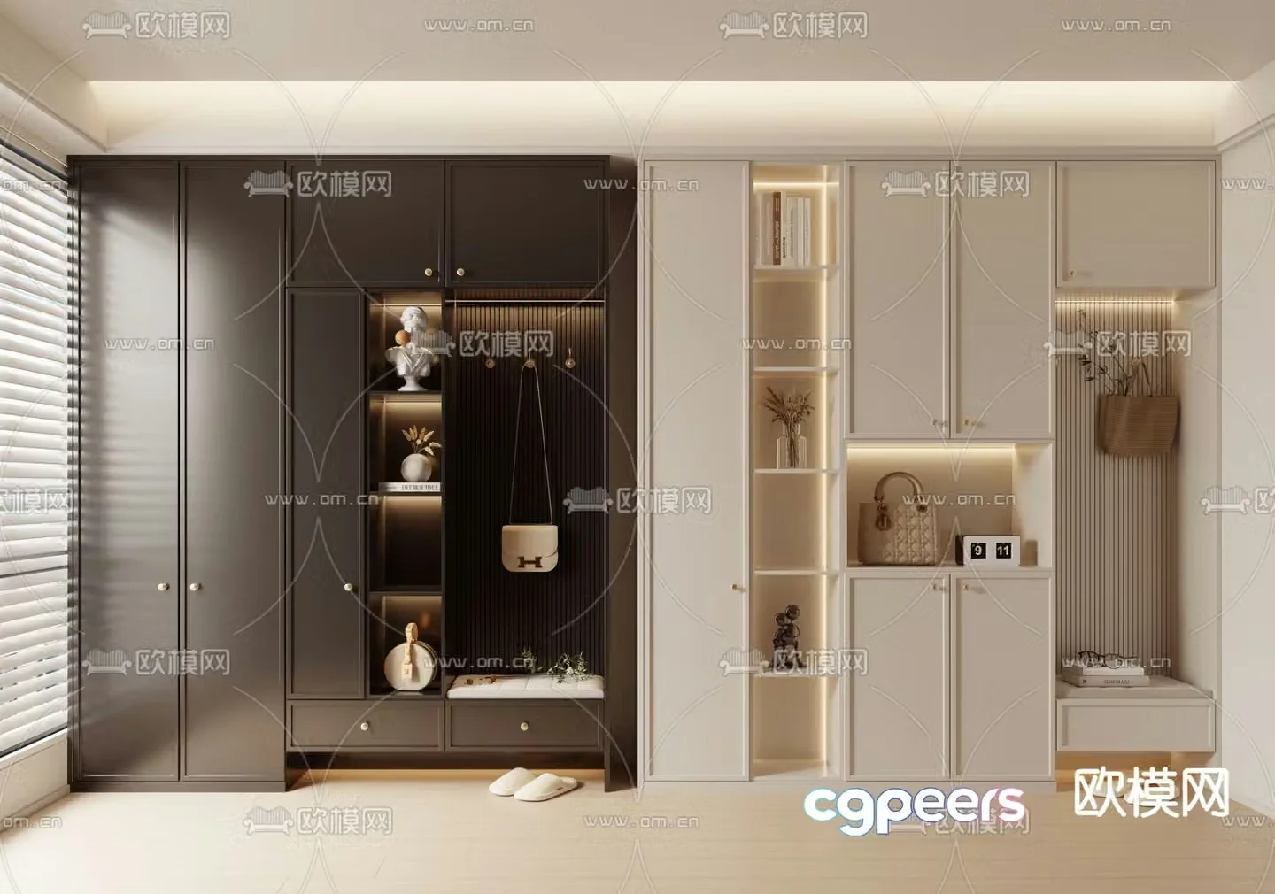French shoe cabinet 3d model