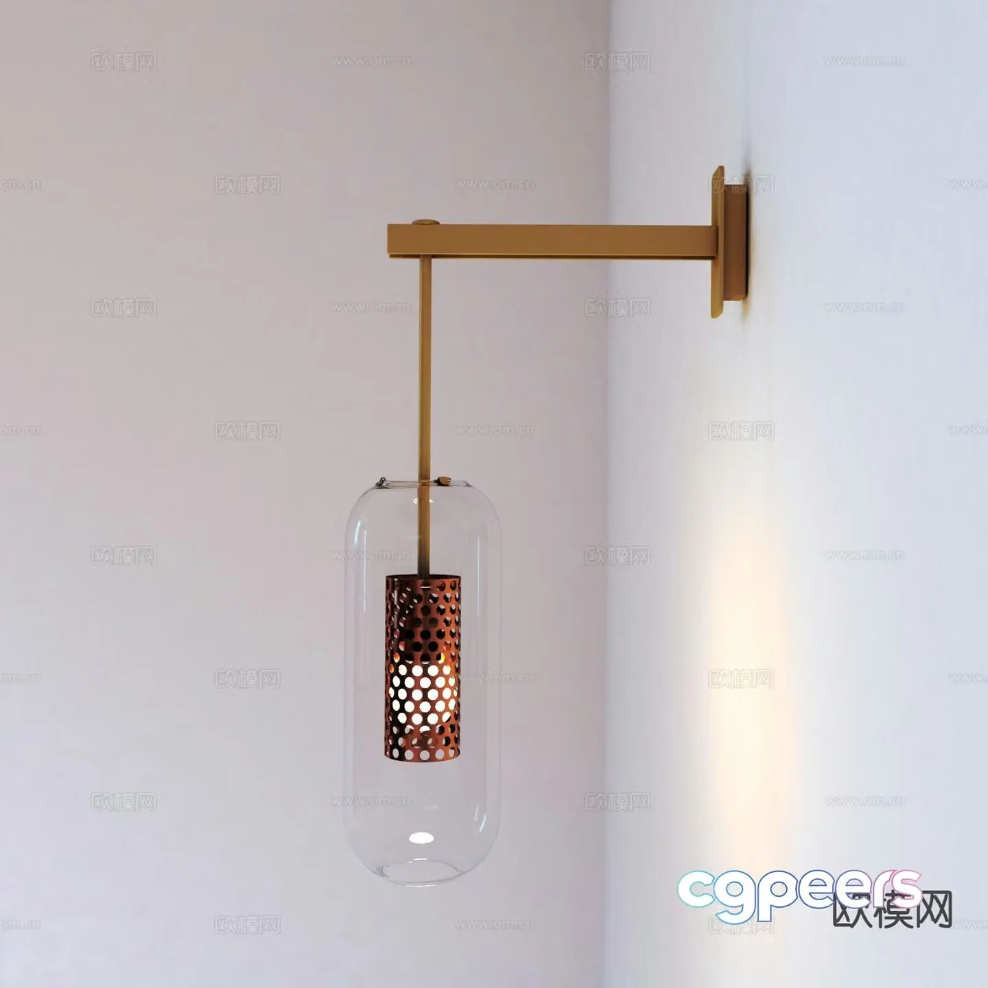 Modern glass wall light 3d model