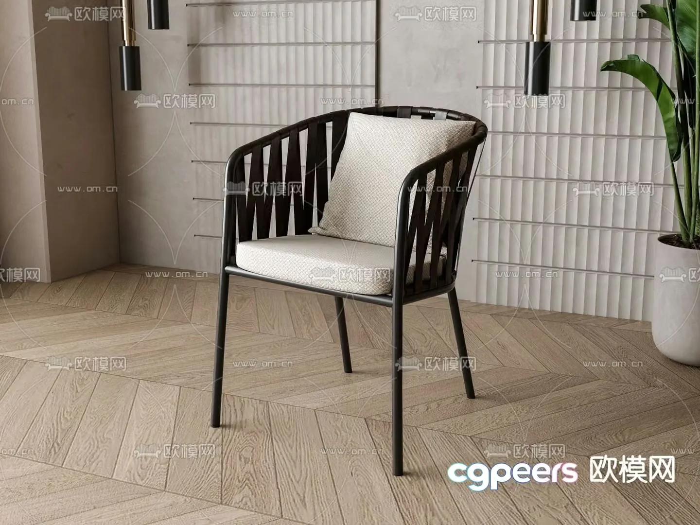Modern chair dining chair 3d model