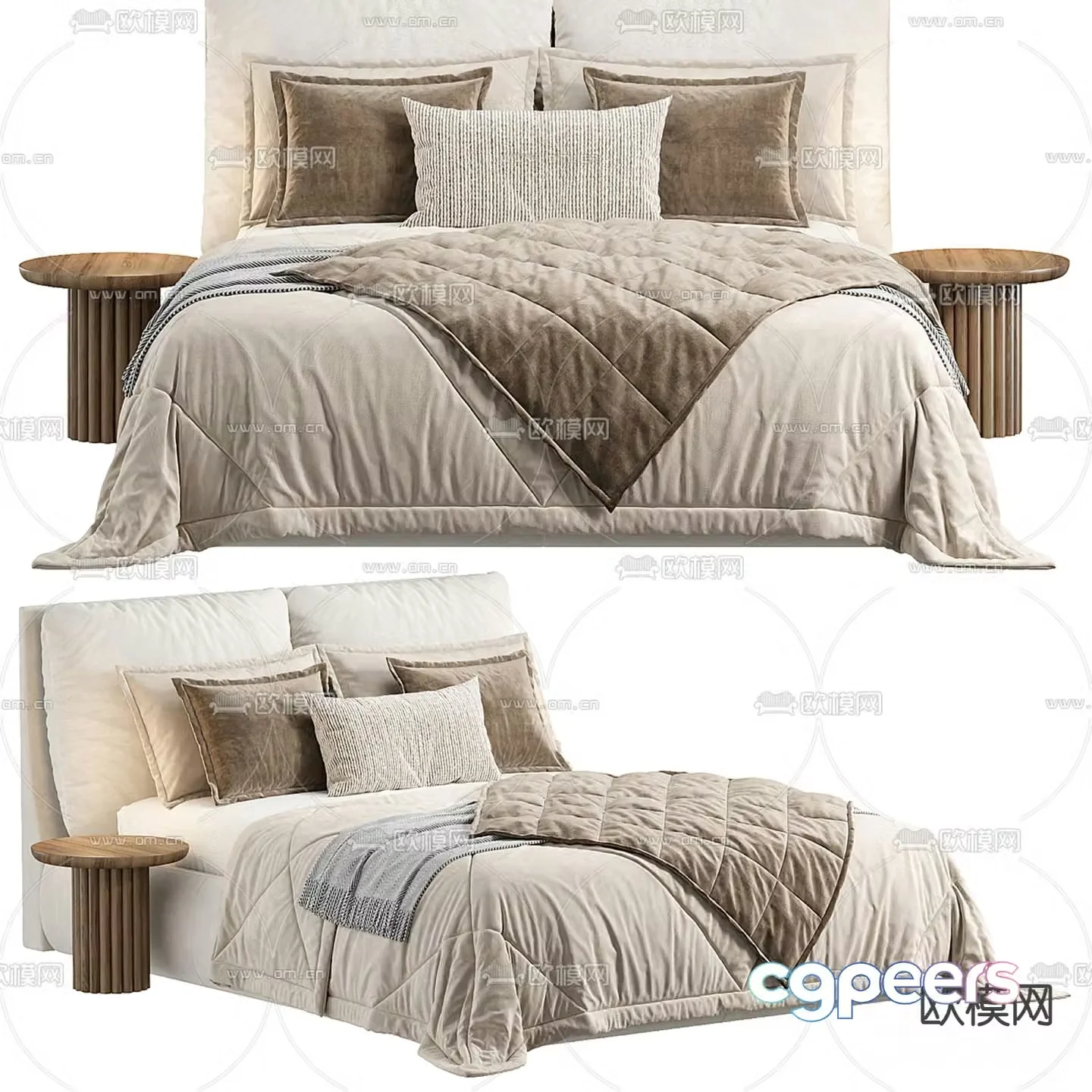 Adairs modern double bed 3d model