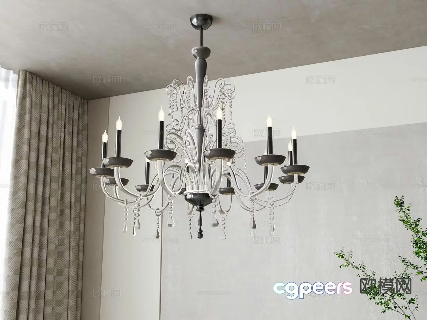 French chandelier hall chandelier 3d model