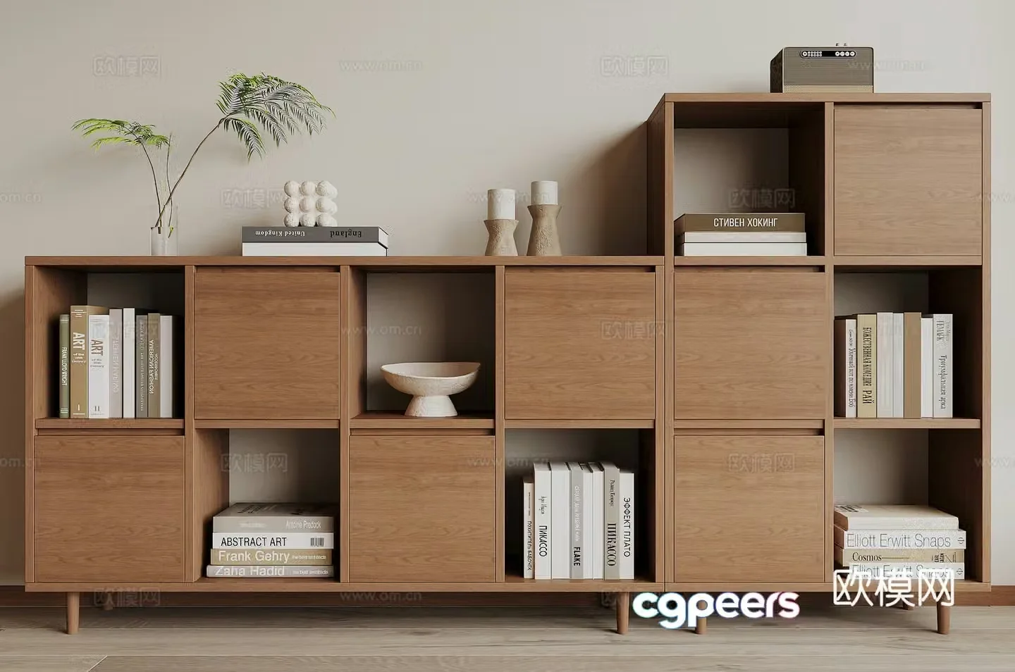 Modern bookcase 3d model
