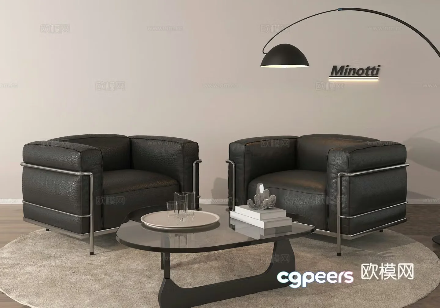 Modern single sofa leisure sofa 3d model