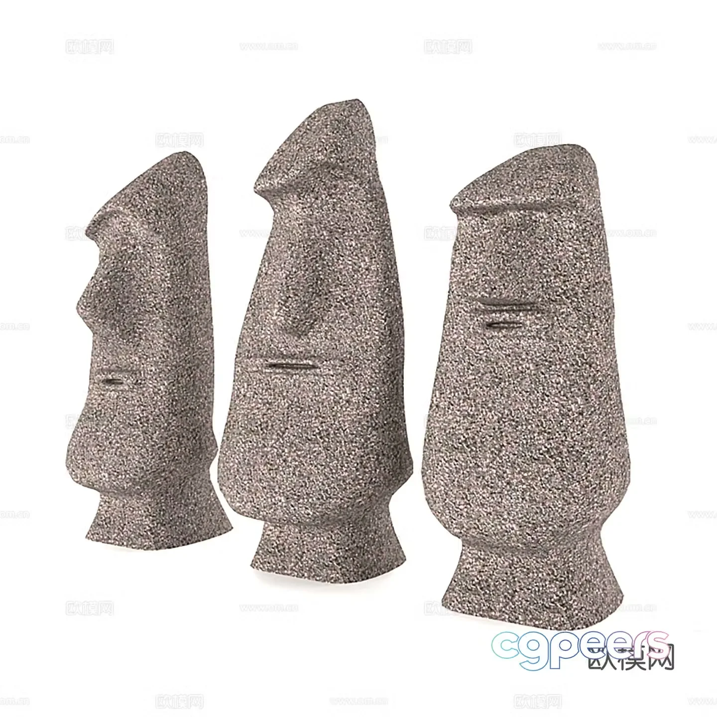 Moai Giant Stone Statue 3D Model
